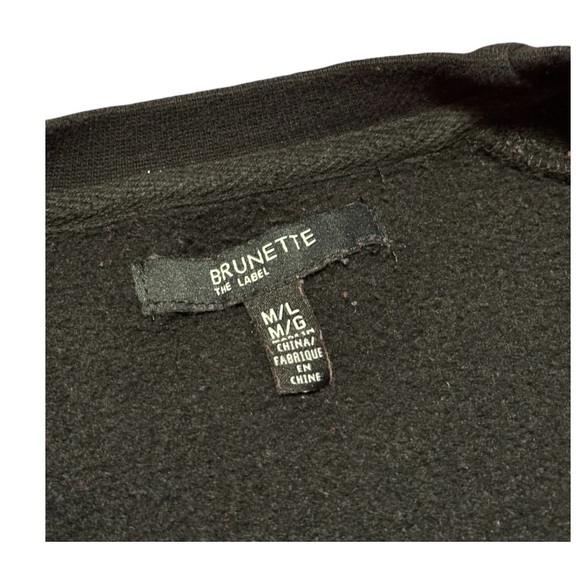 Brunette The Label Black Sparkle BLONDE Sweatshirt Size M/L Relaxed Fit Warm Fun - Picture 3 of 10